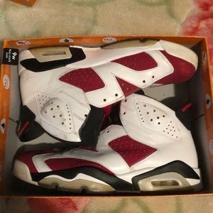 Air Jordan Retro 6 Carmine 2014 Size 9.5
